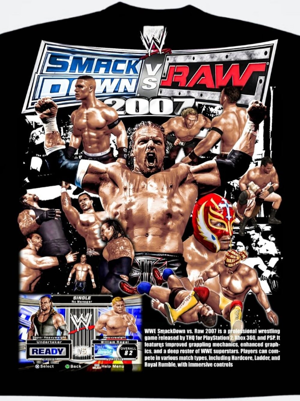 SMACKDOWN VS RAW GAME SHIRT On SHAKA HEAVYWEIGHT T Shirt "Wrestling" modern